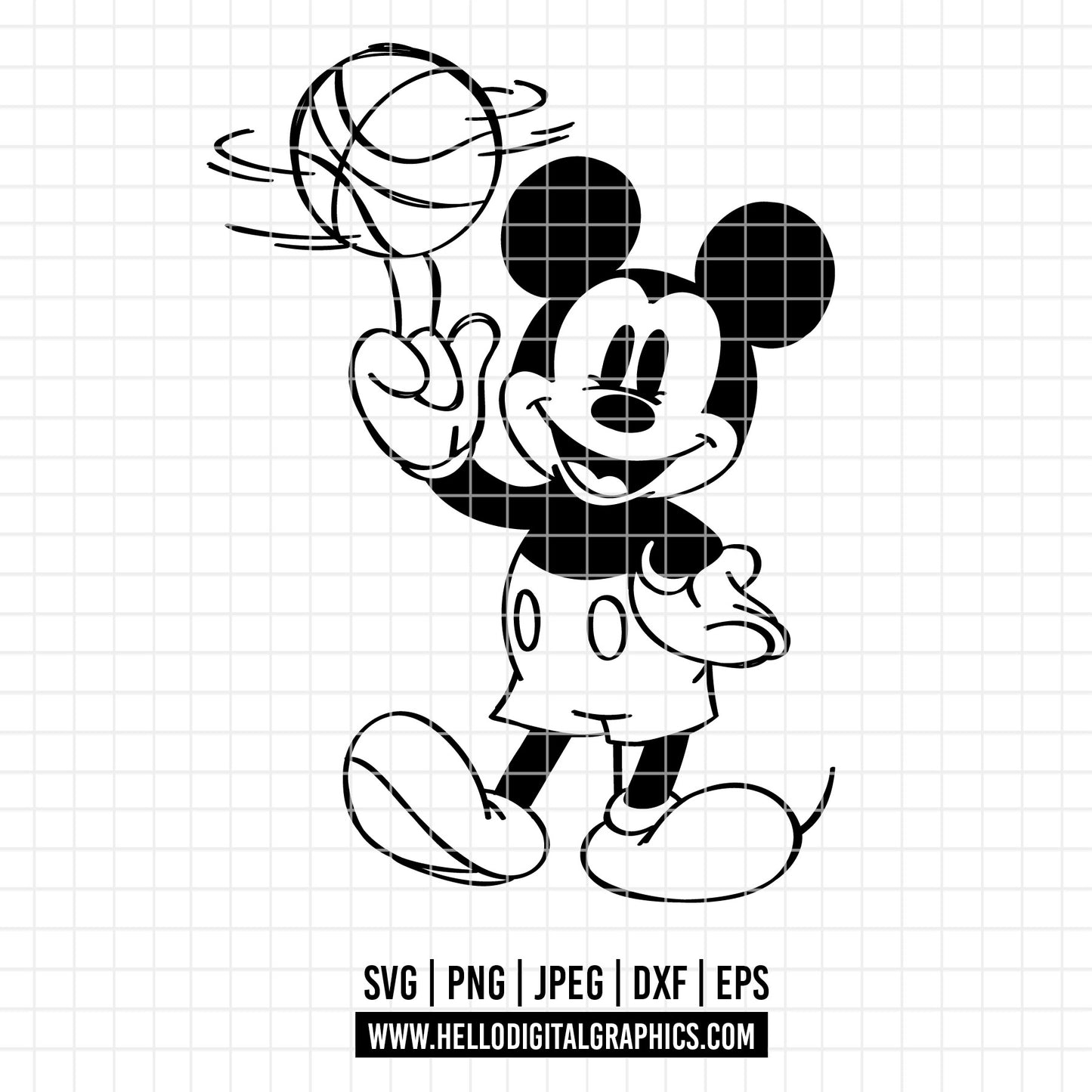 COD3105- Mickey Mouse Basquet Head Svg, Mickey svg, Disney svg