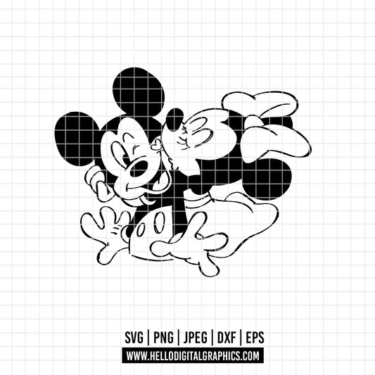 COD3112 - Mickey and minnie sketch svg, Mickey Svg, Disney svg, Magical svg, Mickey face svg