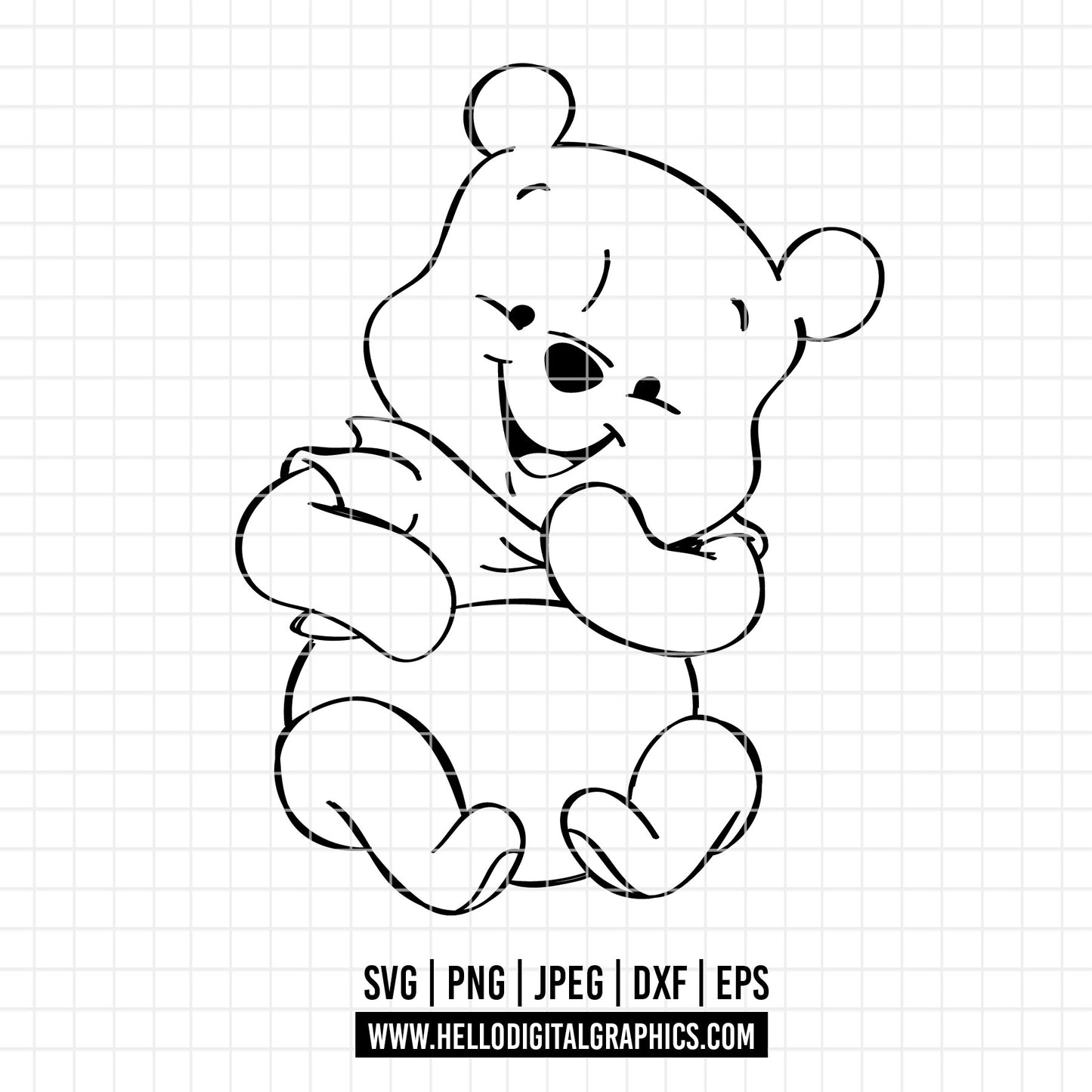 COD3113 - Pooh svg, Winnie Pooh  svg, Winnie Pooh christmas cut file, disney svg, disney christmas svg
