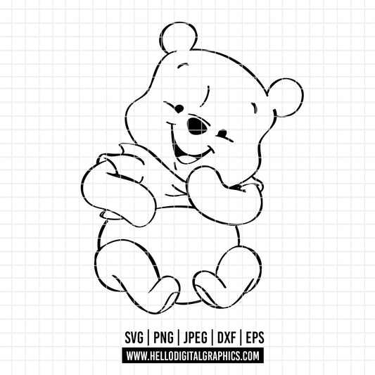 COD3113 - Pooh svg, Winnie Pooh  svg, Winnie Pooh christmas cut file, disney svg, disney christmas svg