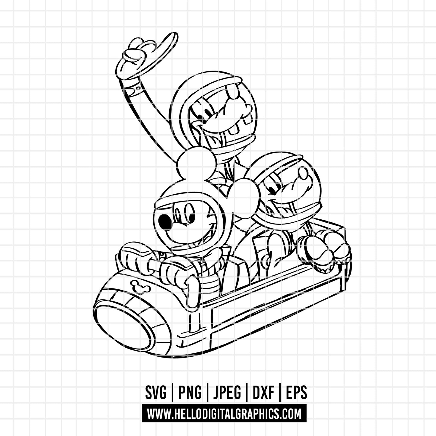 COD3114 - Mouse And Friends Space Png, 90's Space Mountain Png, Magic Kingdom Png, Astronaut Neon Png, Family Trip Png, Family Vacation Png