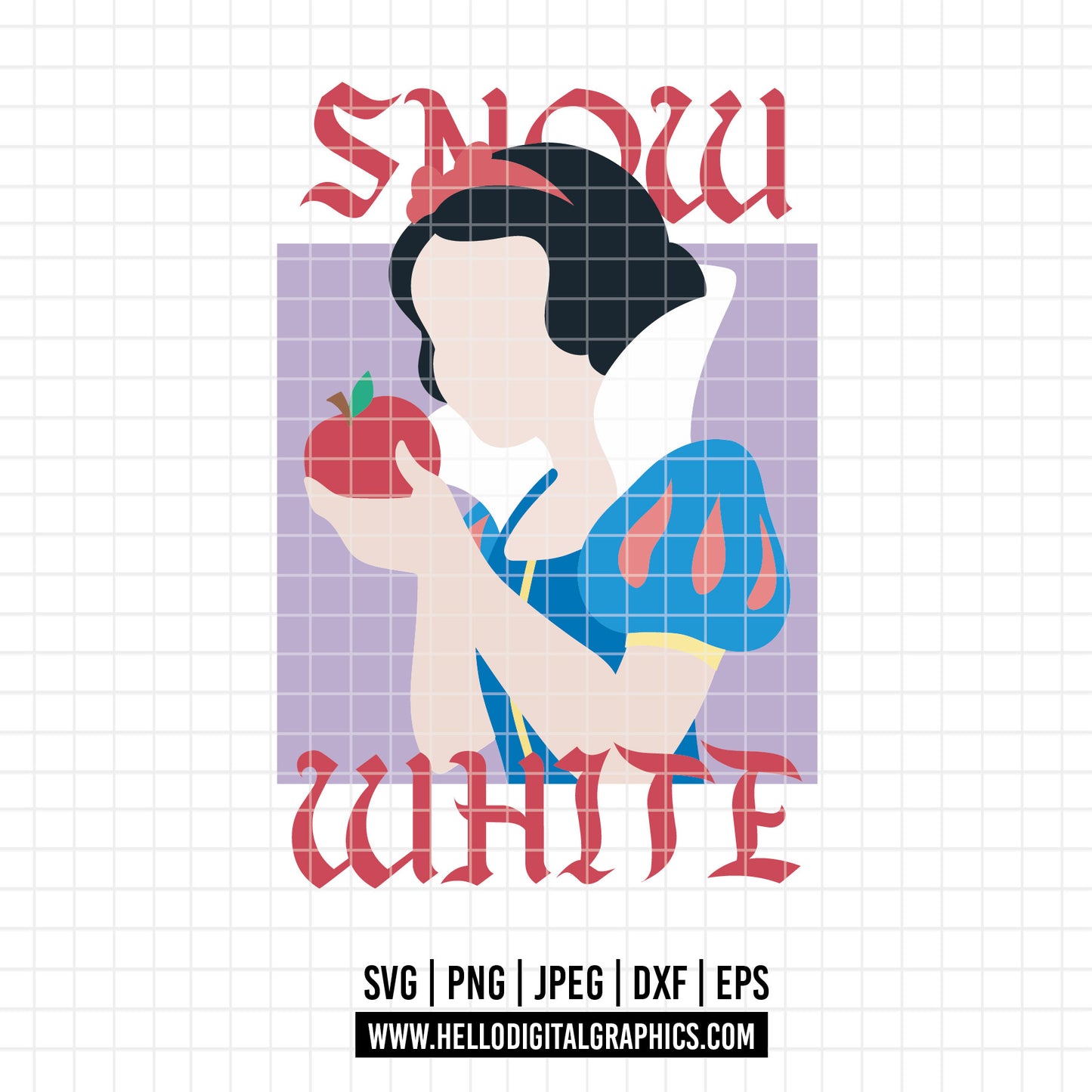 COD3128 -Snow White png, Princess png, Snow White and the Seven Dwarfs png, outline png, disney png