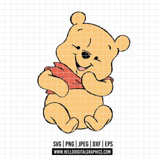 COD3130 - Winnie the Pooh easter svg, pooh png, classic winnie the pooh svg, baby shower svg