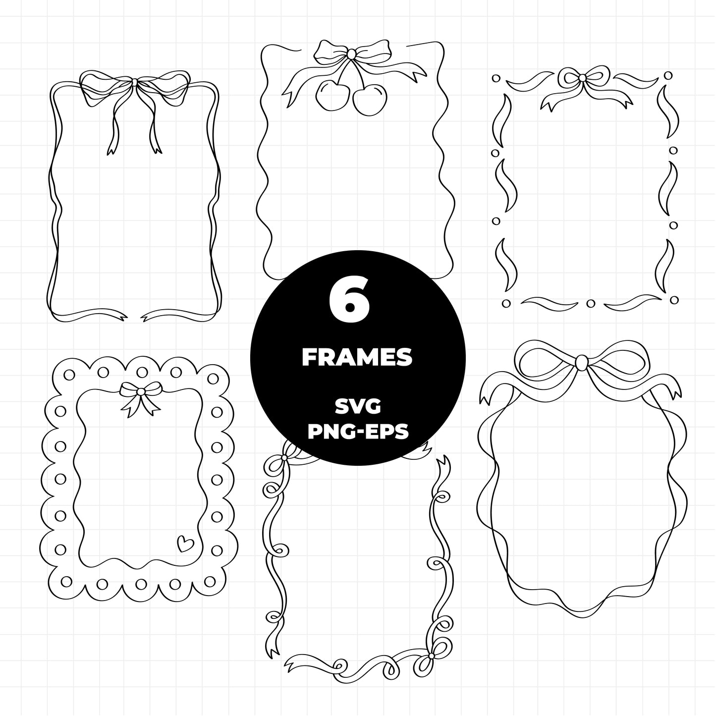COD3133 - Doodle clipart, Frames Clipart, Aesthetic frames Clipart, frames printable, frames svg