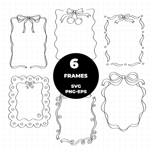 COD3133 - Doodle clipart, Frames Clipart, Aesthetic frames Clipart, frames printable, frames svg