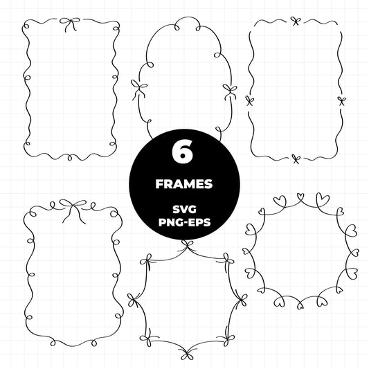 COD3135 - Doodle clipart, Frames Clipart, Aesthetic frames Clipart, frames printable, frames svg
