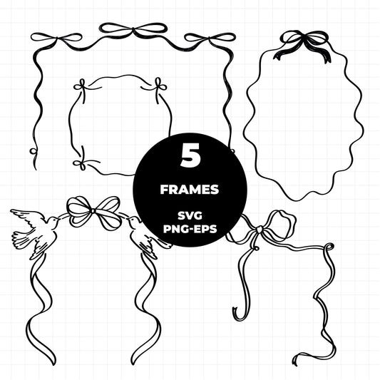 COD3136 - Doodle clipart, Frames Clipart, Aesthetic frames Clipart, frames printable, frames svg