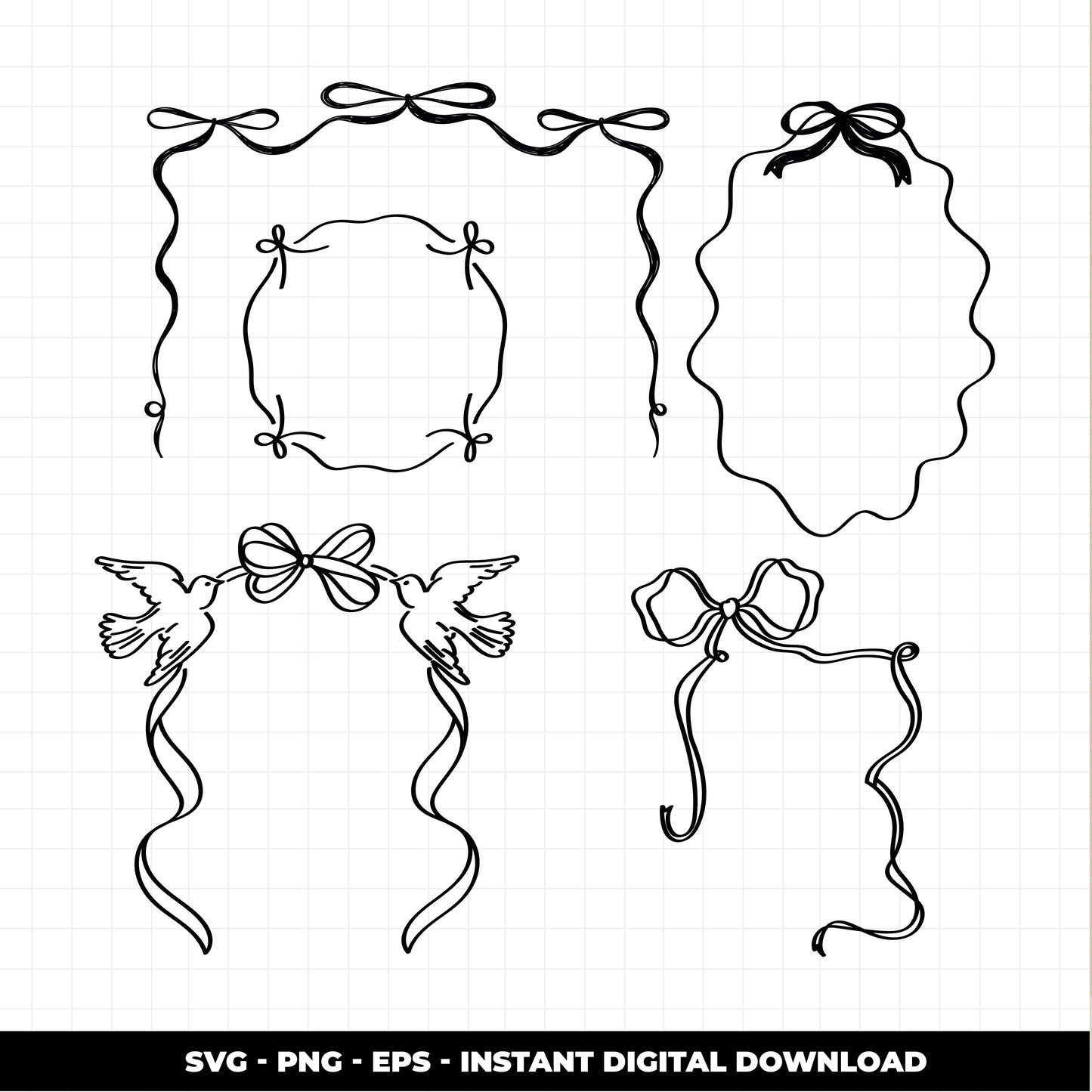 COD3136 - Doodle clipart, Frames Clipart, Aesthetic frames Clipart, frames printable, frames svg
