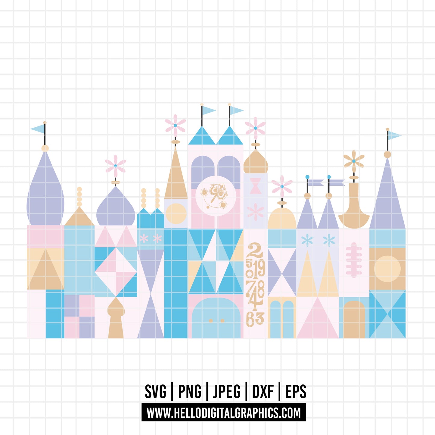 COD3141 - it's a small world disney SVG, EPS, PNG - Disney -Inspired 'It's a small world' numbers and quotes svg set. Craft Your magic