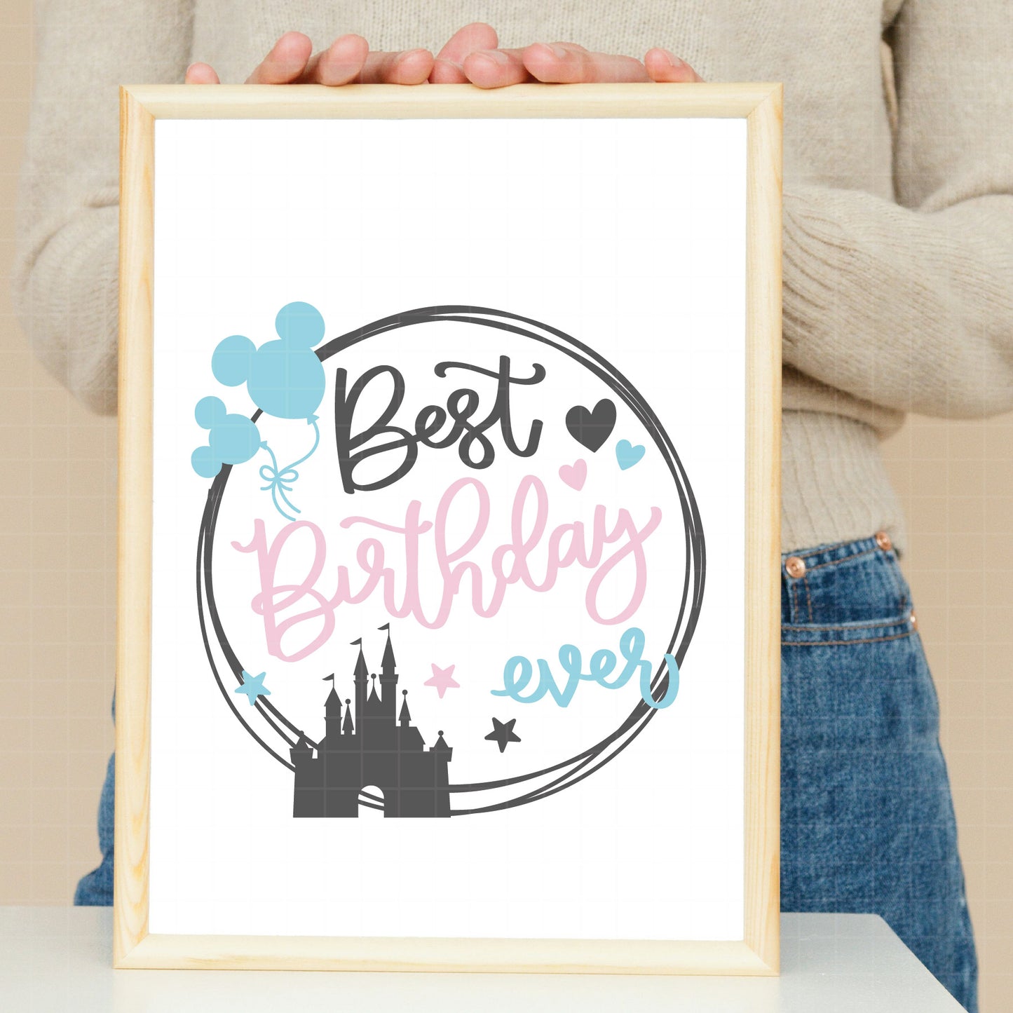 COD3154- Best Birthday ever svg, birthday svg, minnie svg, castle svg, Silhouette, disney svg