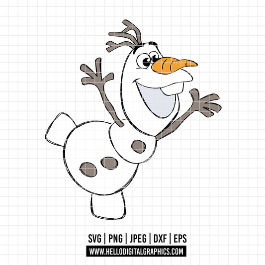 COD3164 - Olaf svg, Best day ever svg, frozen svg, outline svg, cricut silhouette, Disney svg, Olaf