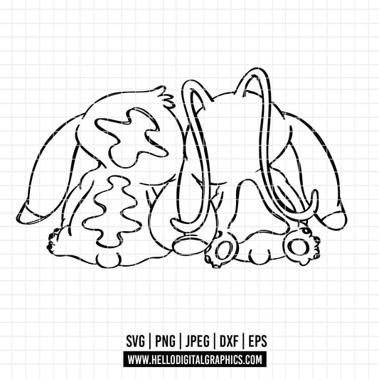 COD3172 - Stitch and angel svg, Disney svg, Cricut, Silhouette, Ohana means family