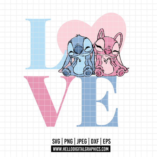 COD3178 - Stitch and angel svg, Lilo svg, Ohana svg, Stitch svg, Disney svg, Cricut, Silhouette, Ohana means family svg