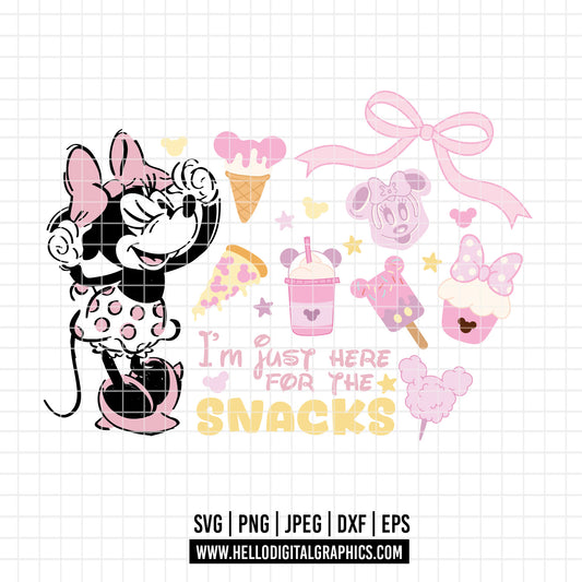 COD3189 - This girl runs on snacks and magic svg, snackgoals svg, Snacks svg, Mickey Mouse Ears Head, Disney svg, mickey svg