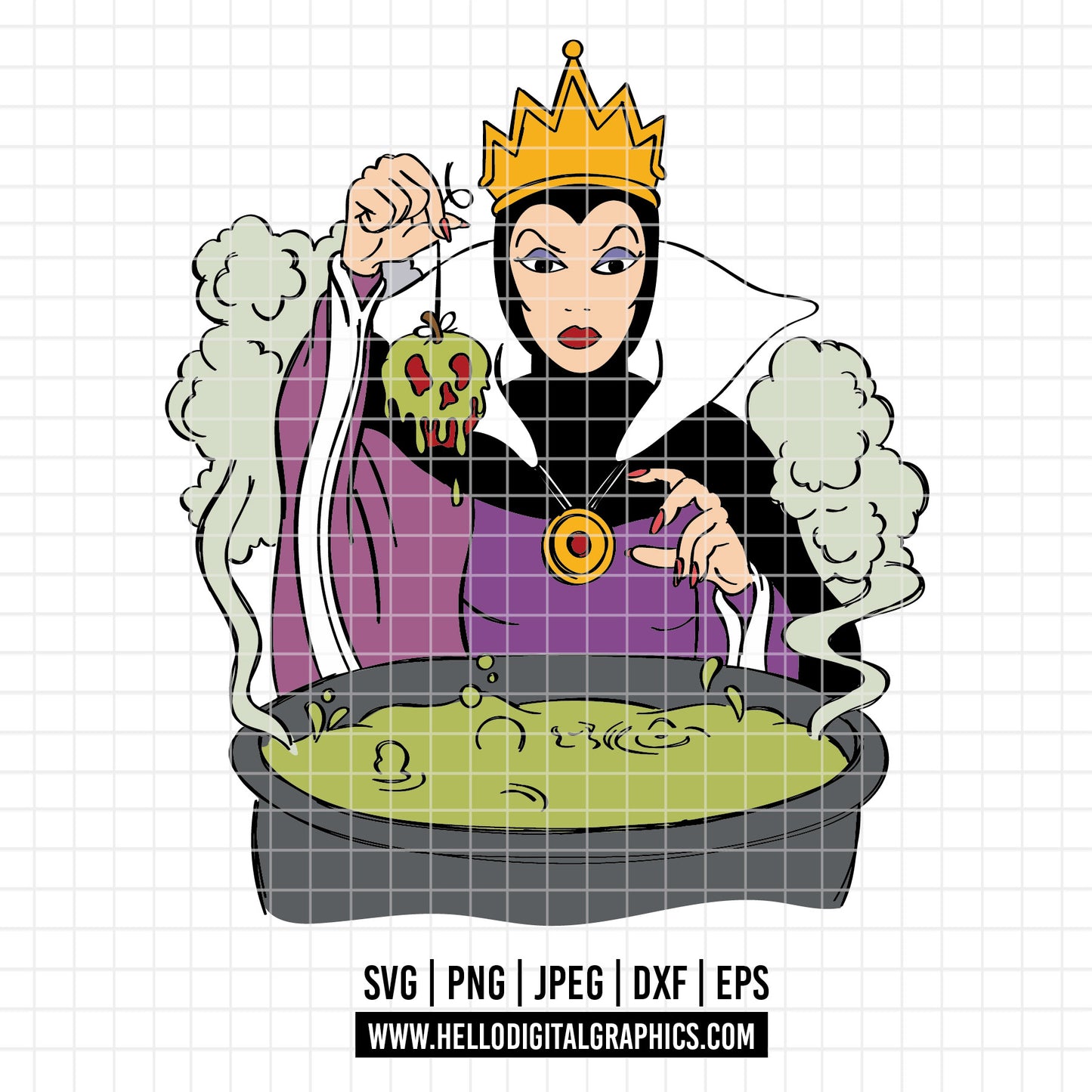 COD3192 -Snow White png, Princess png, Snow White and the Seven Dwarfs png, outline