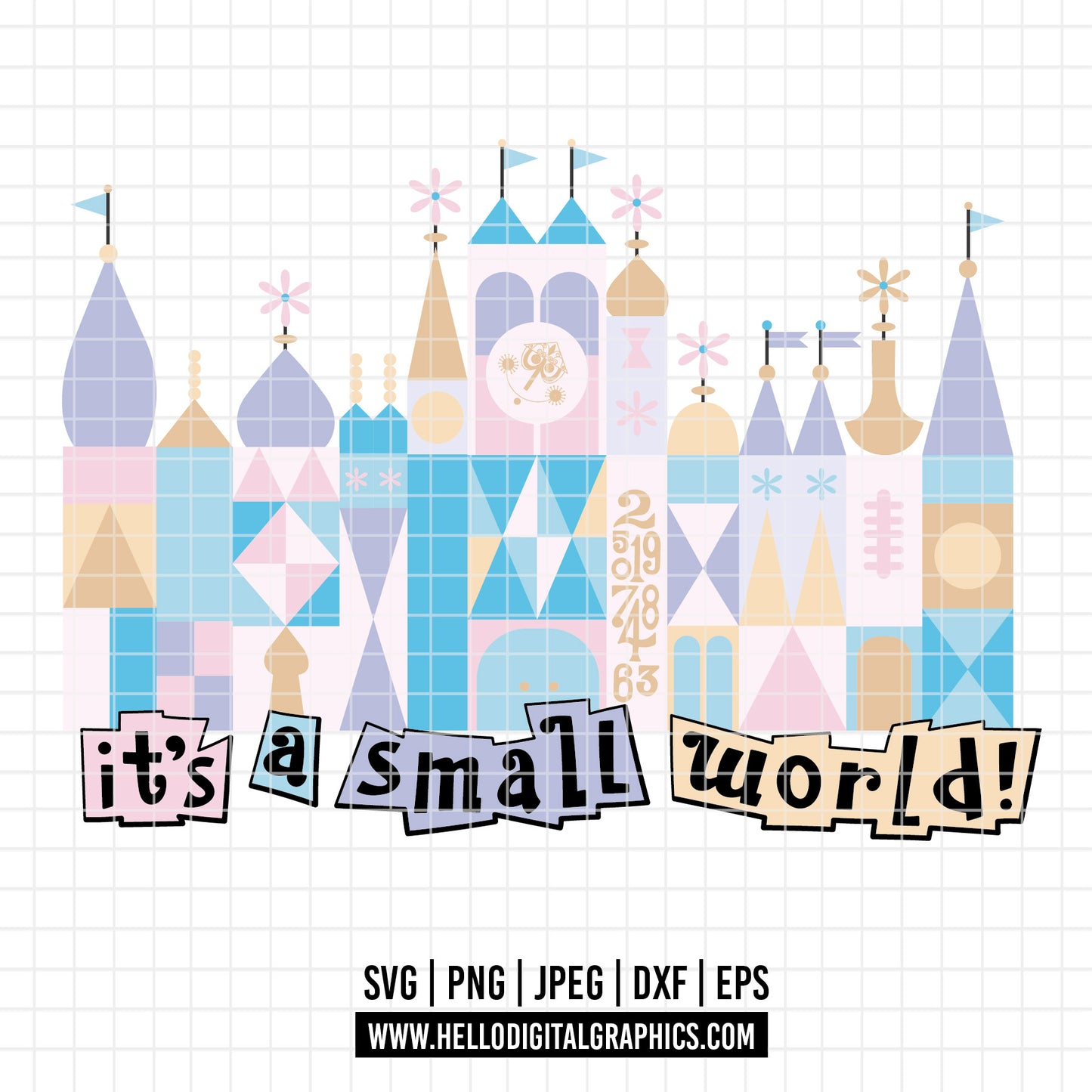 COD3201 - it's a small world disney SVG, EPS, PNG - Disney -Inspired 'It's a small world' numbers and quotes svg set. Craft Your magic