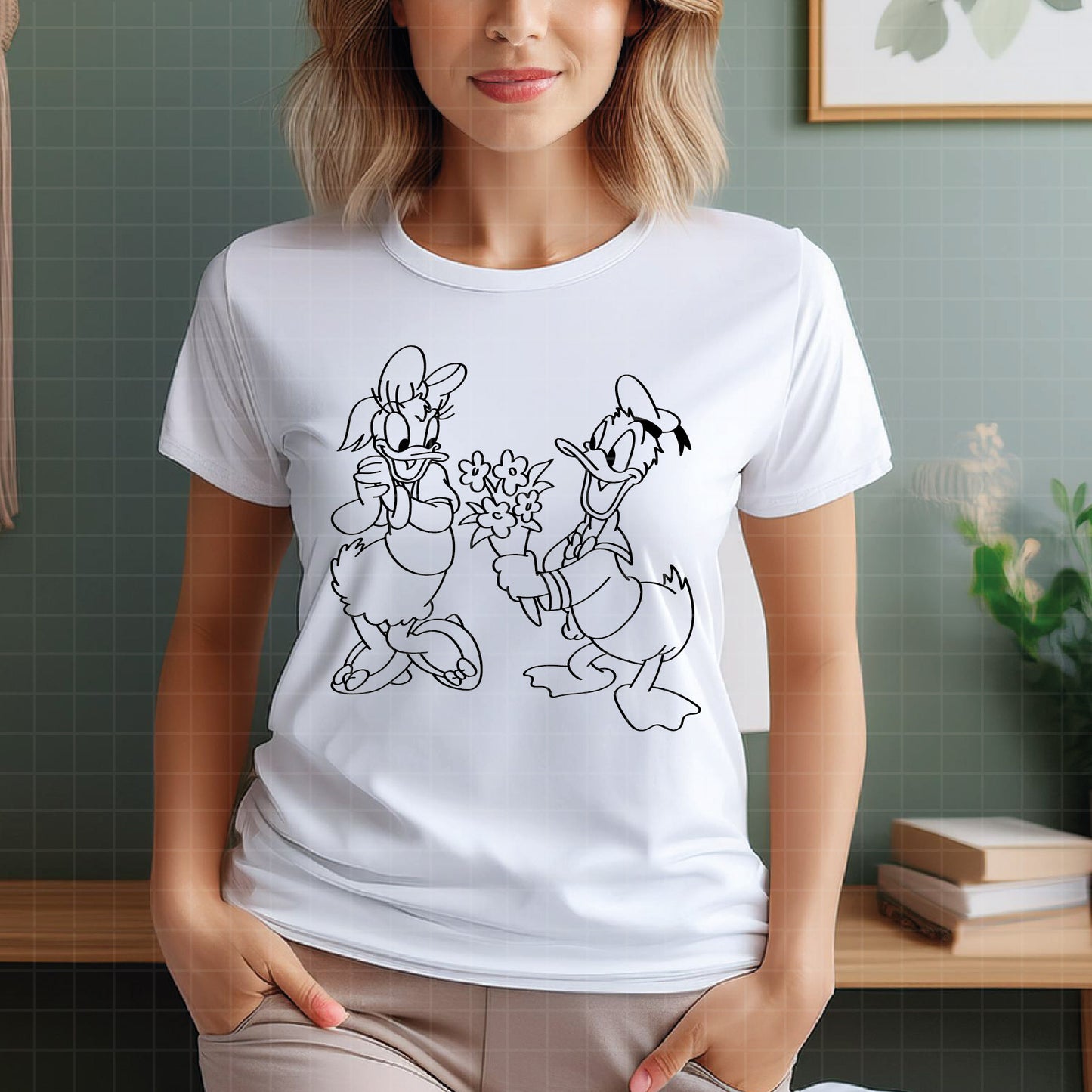 COD3212 - Daisy and Donald svg, Disney svg, Silhouette, Cricut