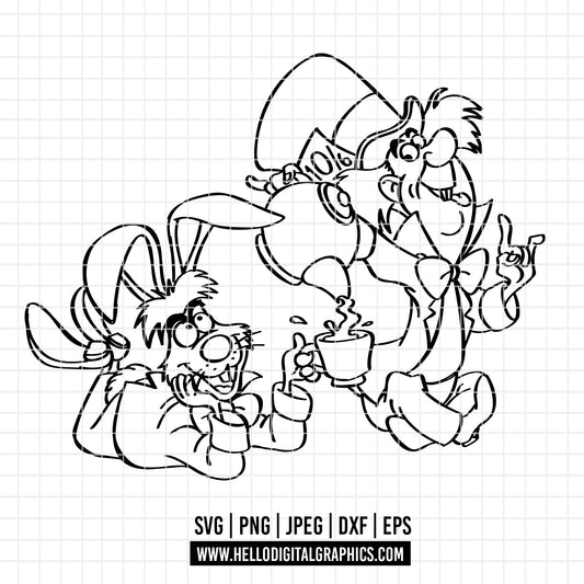 COD3216 - Alice in wonderland svg, Alice sketch svg, disney svg, Silhouette, Cricut