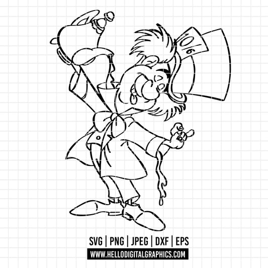 COD3227 - Alice in wonderland svg, Alice sketch svg, disney svg, Silhouette, Cricut