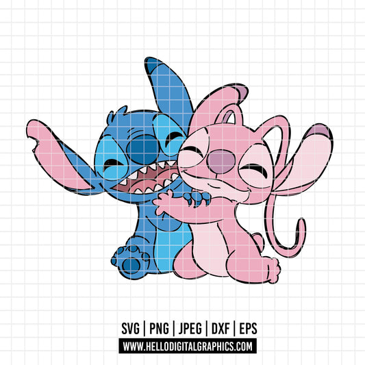 COD3230 - Stitch and angel svg, Lilo svg, Ohana svg, Stitch svg, Disney svg, Cricut, Silhouette, Ohana means family svg
