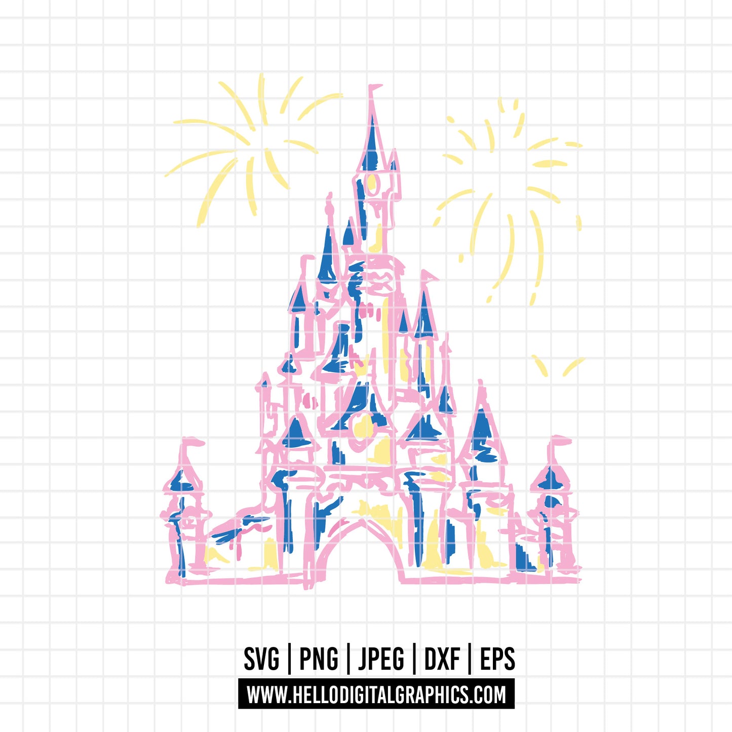 COD3237 - Castle svg, disney castle svg, disney svg, tinker bell svg, cricut, silhouette