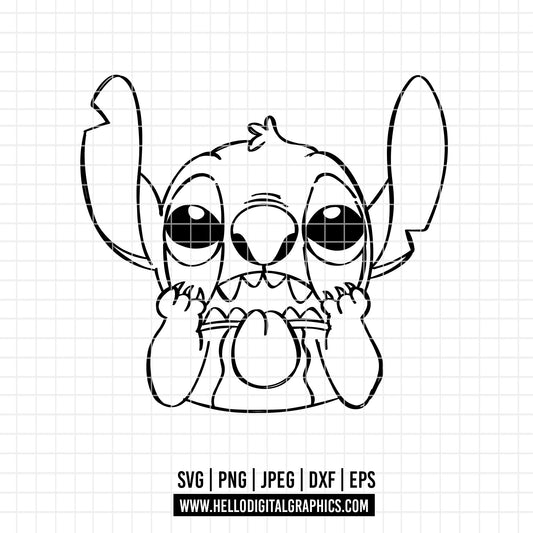 COD3242 - Stitch svg, Best teacher ever svg, disney svg, stitch sketch png
