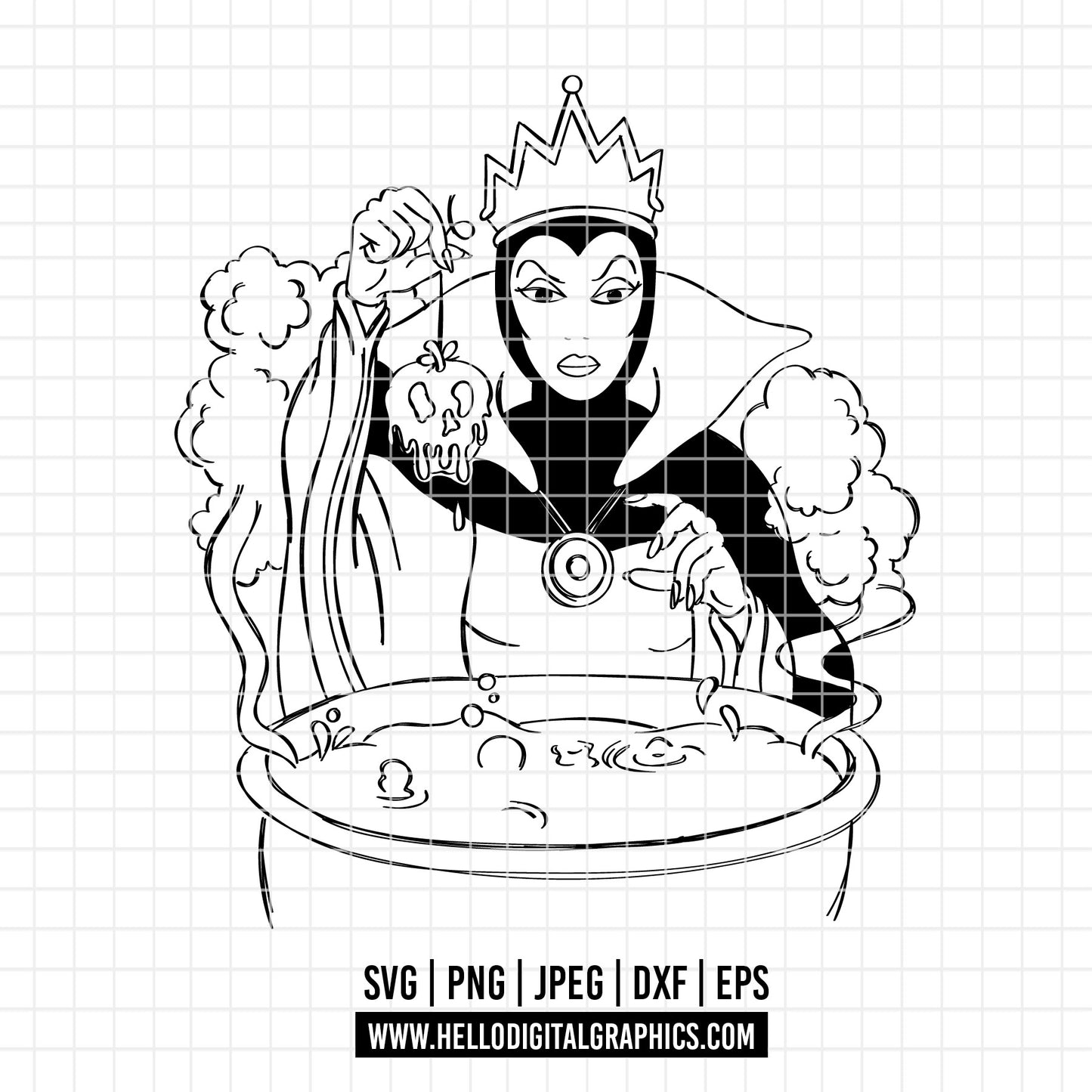 COD3248 -Snow White png, Princess png, Snow White and the Seven Dwarfs png, outline