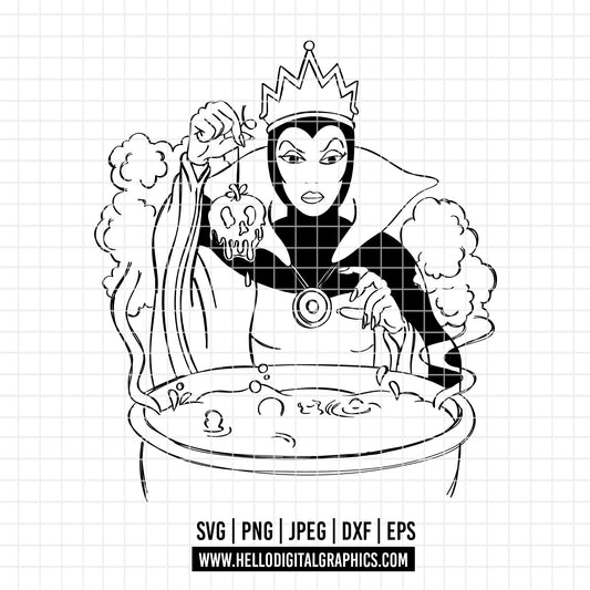COD3248 -Snow White png, Princess png, Snow White and the Seven Dwarfs png, outline