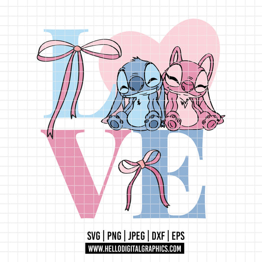 COD3253 - Stitch and angel svg, Lilo svg, Ohana svg, Stitch svg, Disney svg, Cricut, Silhouette