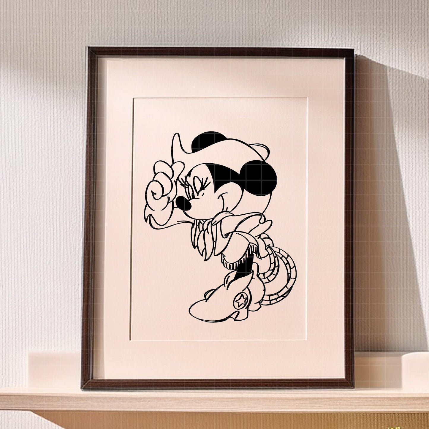 COD3260 -  Minnie Cowgirl Design PNG – Western Cartoon Style Clipart ,Disneyland magic svg, disney park svg