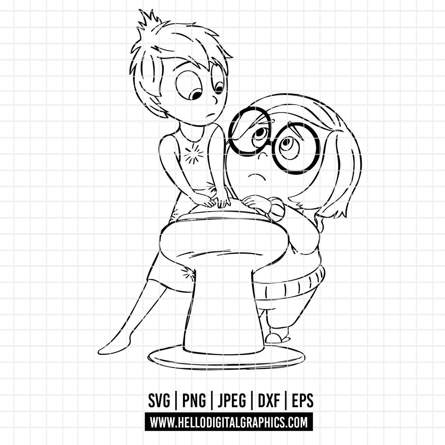 COD3263 - Joy and sadness svg, Feeling all the feels today svg, Anxiety Inside Out 2 svg, Inside Out 2 Clipart