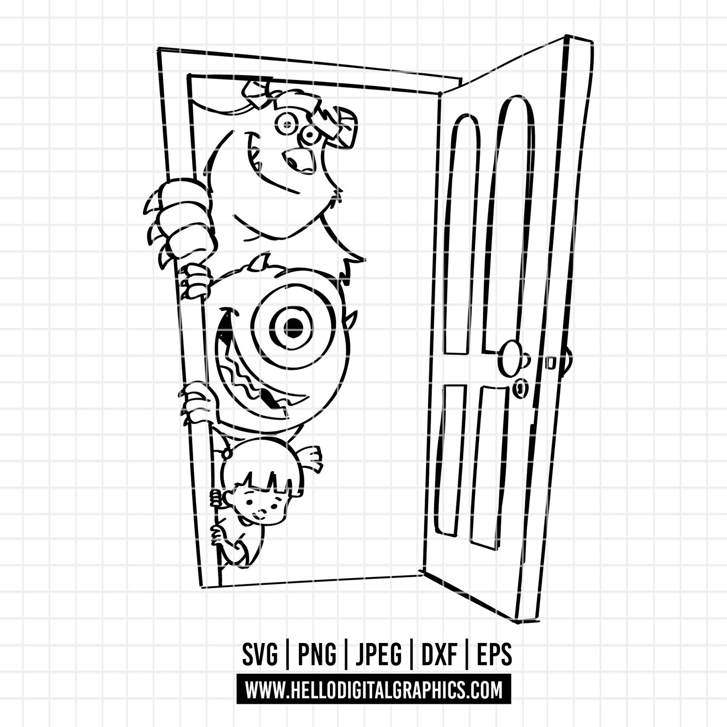 COD3267 - Monster inc. DTF, The door SVG, PNG - The door of Boo, monster inc