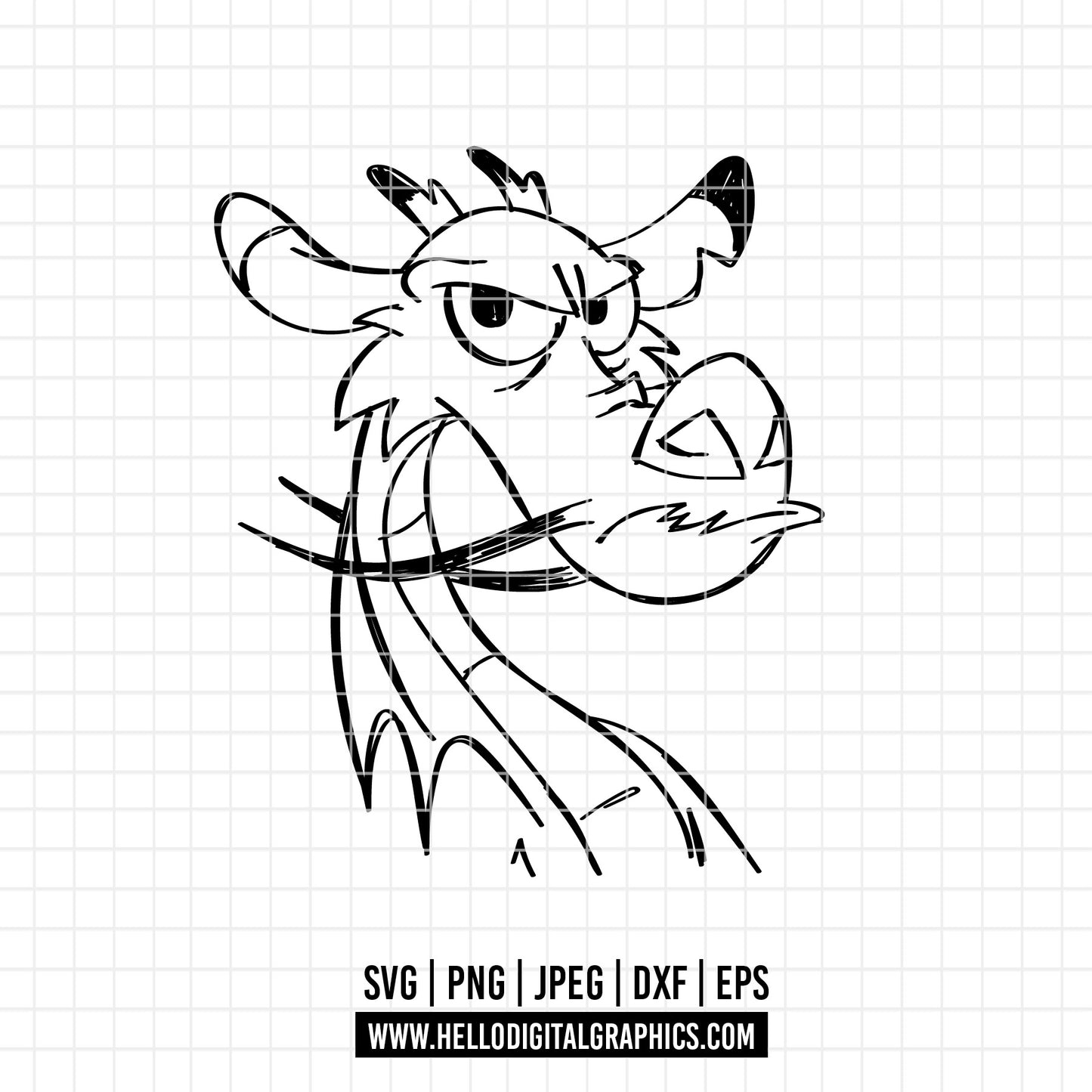 COD3280 - Mushu svg, Mulan svg, Disney svg, Disney princess svg, outline svg, cricut, silhouette, Princess svg