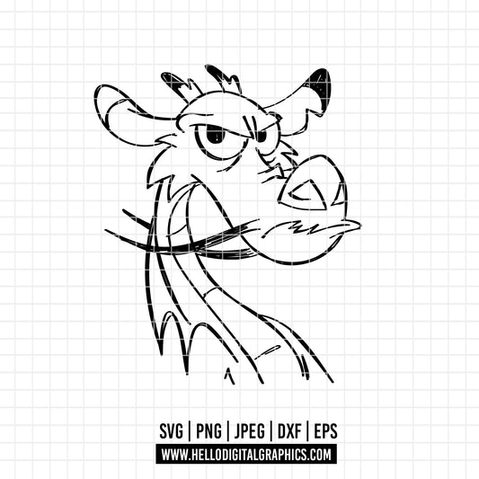 COD3280 - Mushu svg, Mulan svg, Disney svg, Disney princess svg, outline svg, cricut, silhouette, Princess svg