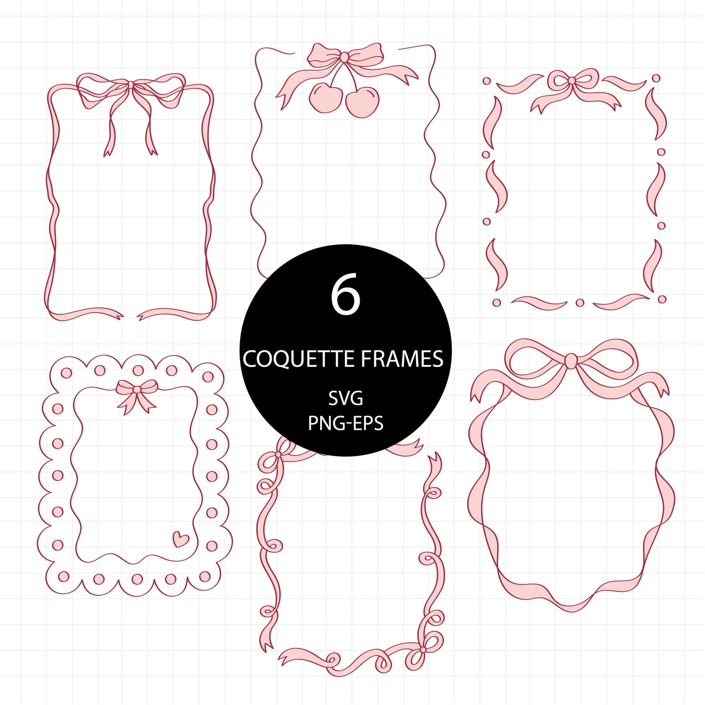 COD3287 - Doodle clipart, Frames Clipart, Aesthetic frames Clipart, frames printable, frames svg