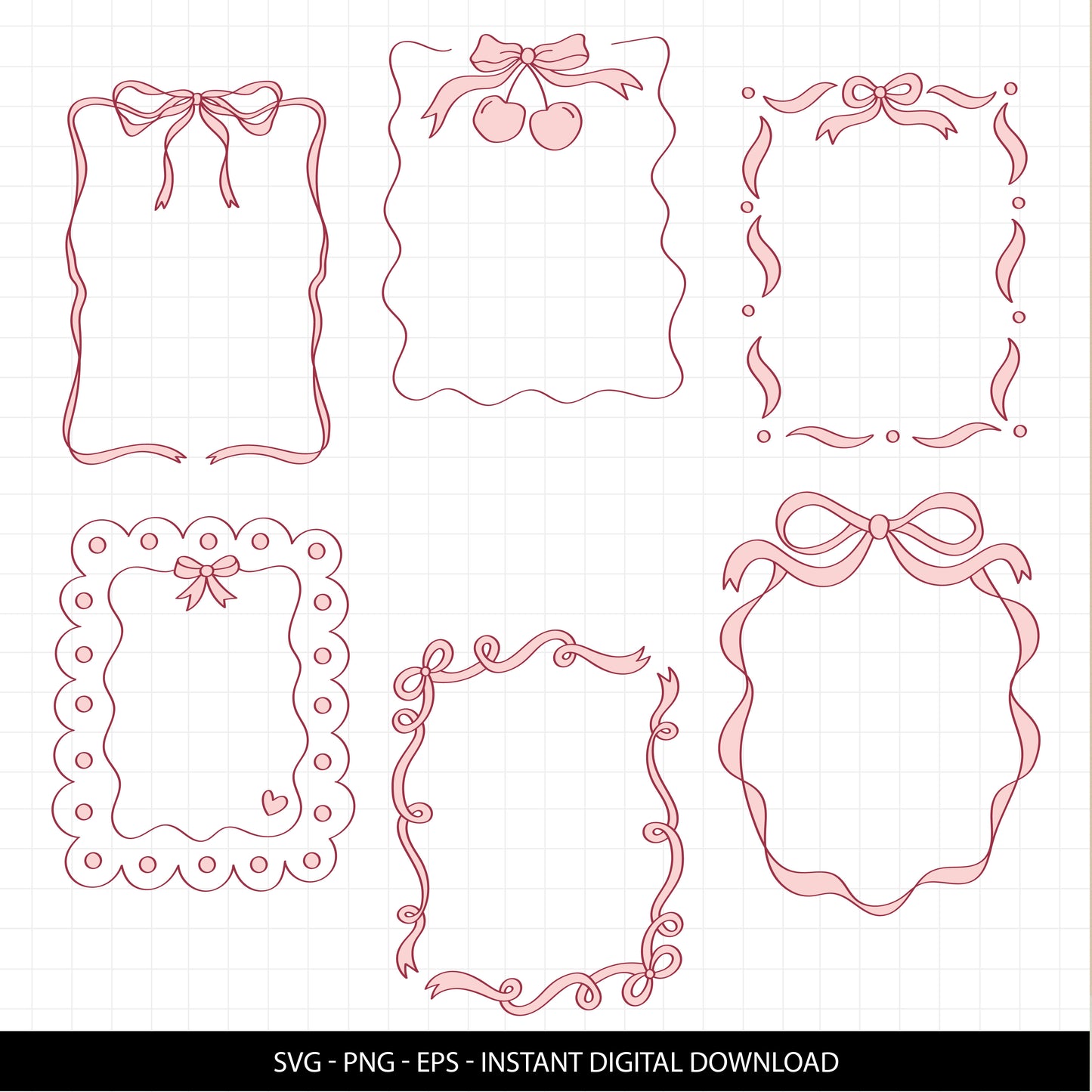 COD3287 - Doodle clipart, Frames Clipart, Aesthetic frames Clipart, frames printable, frames svg