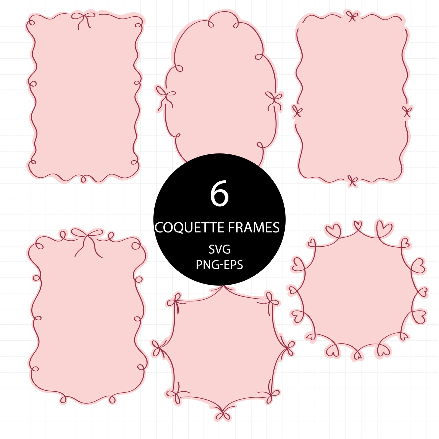 COD3289 - Doodle clipart, Frames Clipart, Aesthetic frames Clipart, frames printable, frames svg