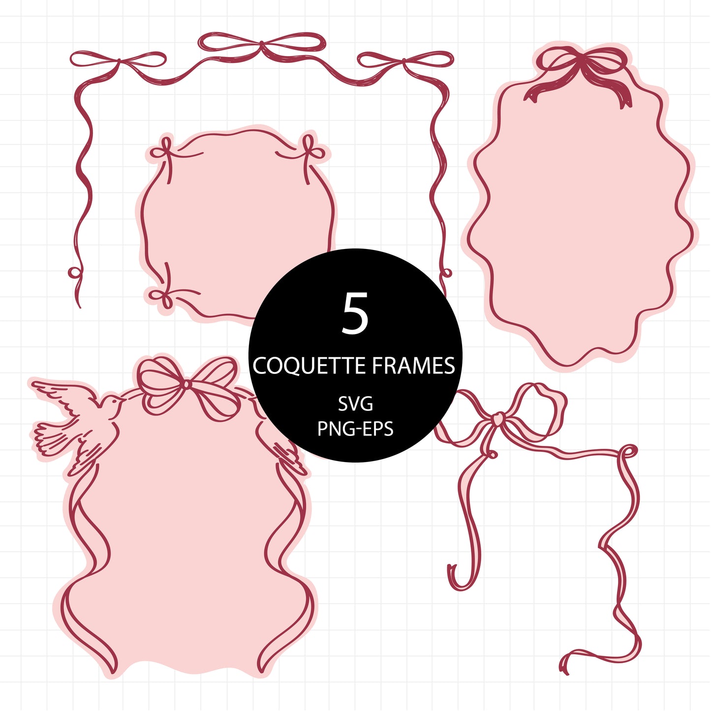 COD3290 - Doodle clipart, Frames Clipart, Aesthetic frames Clipart, frames printable, frames svg