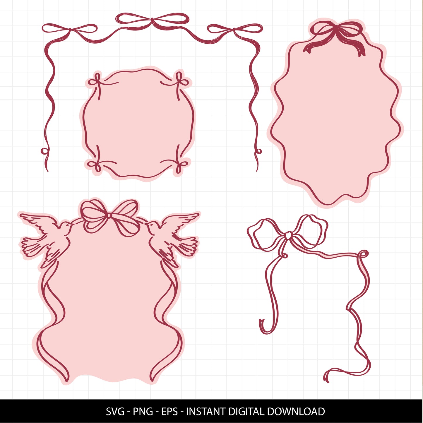 COD3290 - Doodle clipart, Frames Clipart, Aesthetic frames Clipart, frames printable, frames svg