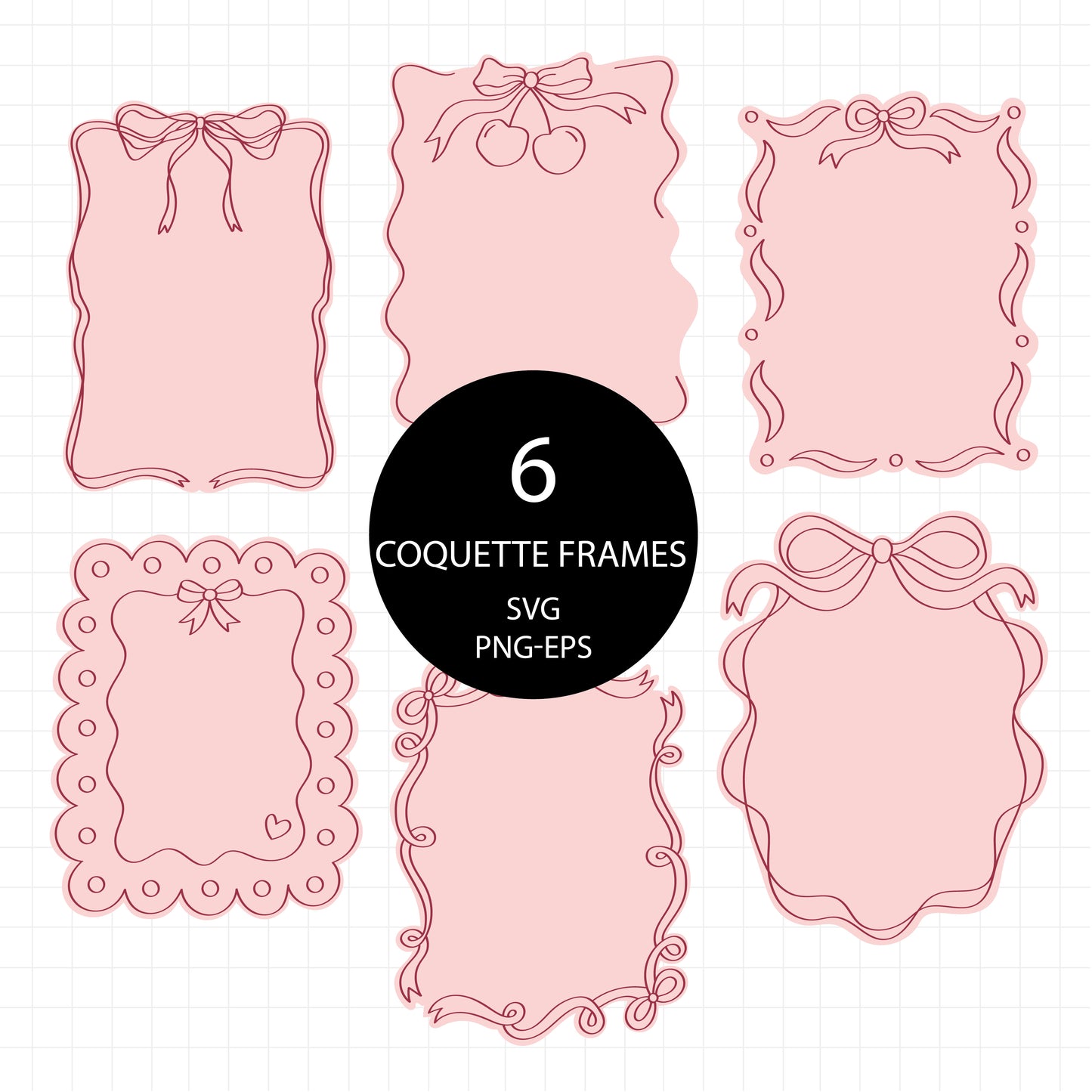 COD3291 - Doodle clipart, Frames Clipart, Aesthetic frames Clipart, frames printable, frames svg