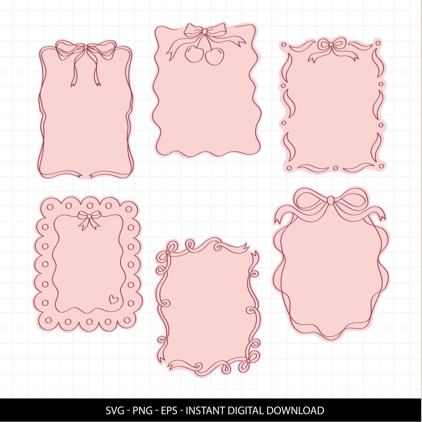 COD3291 - Doodle clipart, Frames Clipart, Aesthetic frames Clipart, frames printable, frames svg