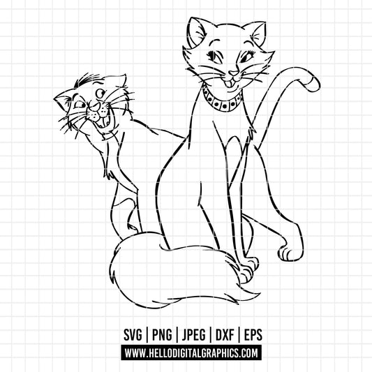 COD3298 - The aristocats SVG, The aristocats clipart vector. Kitten marie, toulouse and berlioz clipart pack bundle svg