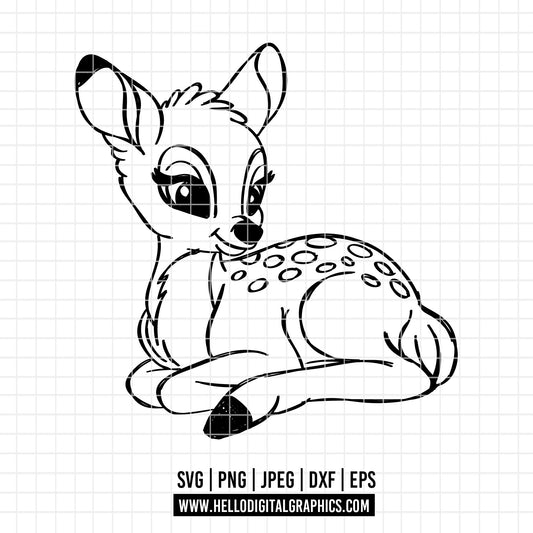 COD3299 - bambi svg, bambi png, bambi clipart, disney svg, cricut, silhouette