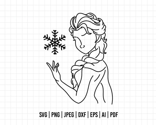 COD33- Frozen svg, Elsa svg, Anna svg, outline svg, cricut silhouette, Princess svg, Disney svg