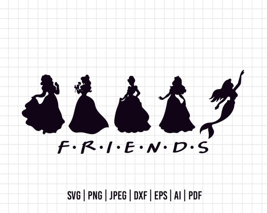 COD330 - Princess friends  svg, Princess svg, Disney svg, Cricut, Silhouette, Tumbler svg