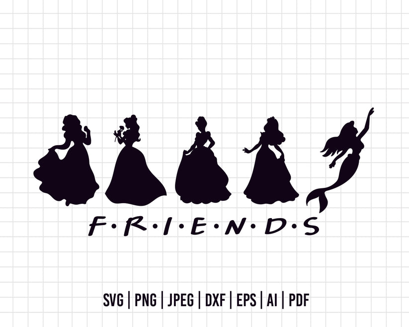 COD330 - Princess friends svg, Princess svg, Disney svg, Cricut, Silho ...