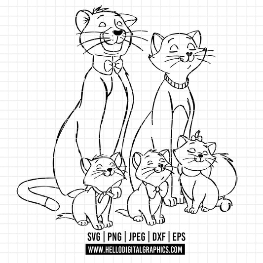 COD3311 - The aristocats SVG, The aristocats clipart vector. Kitten marie