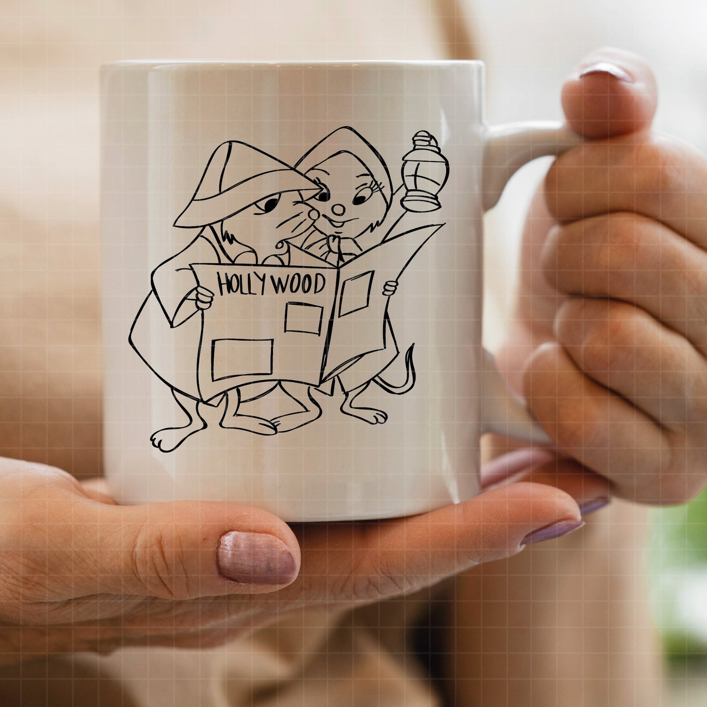 COD3312 - Bernard and Bianca, The Rescuers SVG, PNG, EPS - Adventures of Bernard and Bianca line art/ Outline clipart vector