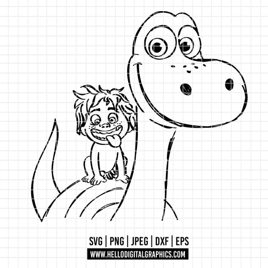 COD3319 - The Good Dinosaur svg, Arlo svg, Arlo Silhouette, Spot Silhouette, Spot svg, Baby Dinosaur svg, Spot Arlo svg, svg file for cricut