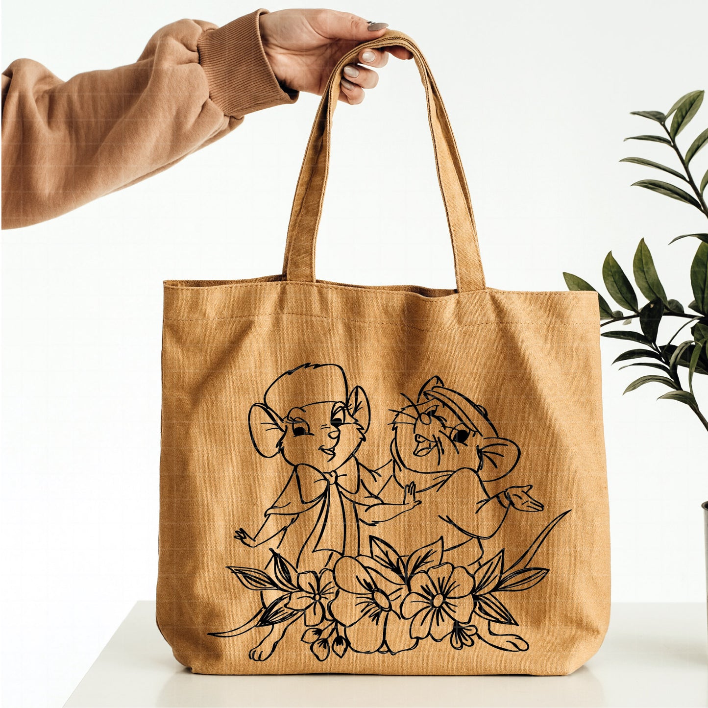 COD3324 - Bernard and Bianca, The Rescuers SVG, PNG, EPS - Adventures of Bernard and Bianca line art/ Outline clipart vector